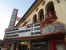 The Panida Theater marquee in downtown Sandpoint, Idaho.