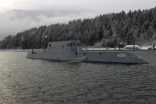The U.S. Navy's Advanced Electric Ship Demonstrator on Lake Pend Oreille near Bayview, Idaho.