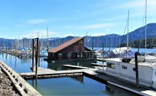 A marina on Lake Pend Oreille near Hope, Idaho, close to the 1809 Kullyspell House site.
