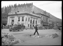Downtown Wallace, Idaho, in July 1936, the heart of the Coeur d'Alene mining district.